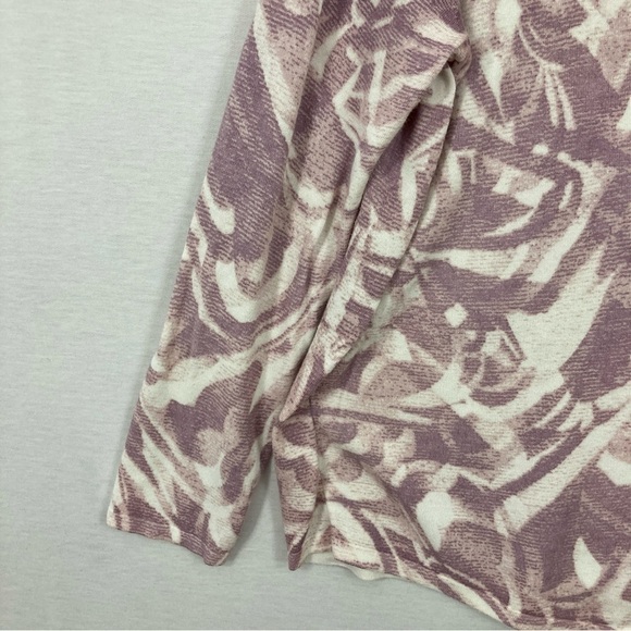 Chico's Purple/Cream Soft Stretch Round Neck Long Sleeve Top XL - Picture 5 of 9